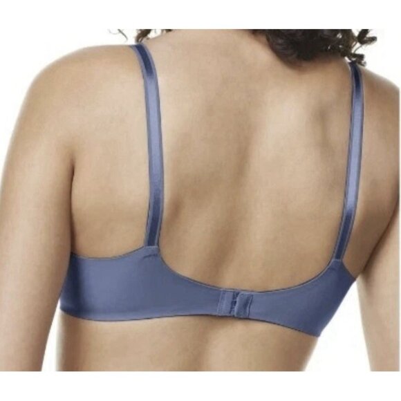 Warners Blissful Benefits Bra Size 38C Blue Underarm Smoothing Underwire NEW - Picture 3 of 8
